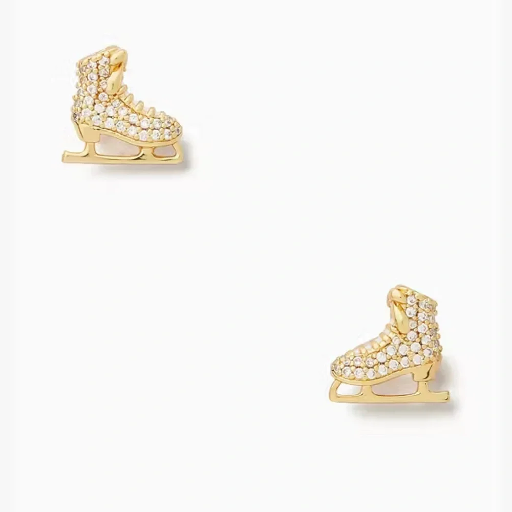 Kate Spade Snow Day‎ Ice Skate Stud Earrings NWT